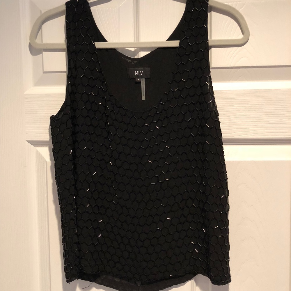 Black Sequin Party Top